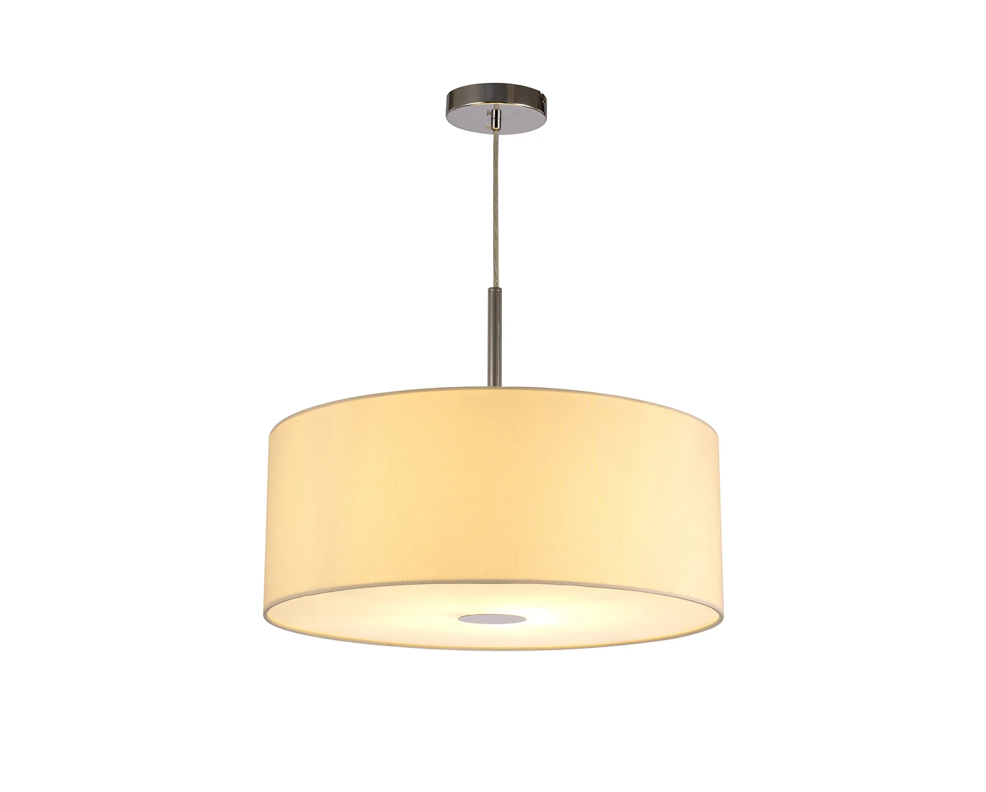 Baymont 50cm Pendant 1 Light Polished Chrome, Ivory Pearl, Frosted Diffuser DK0143  Deco Baymont CH IV